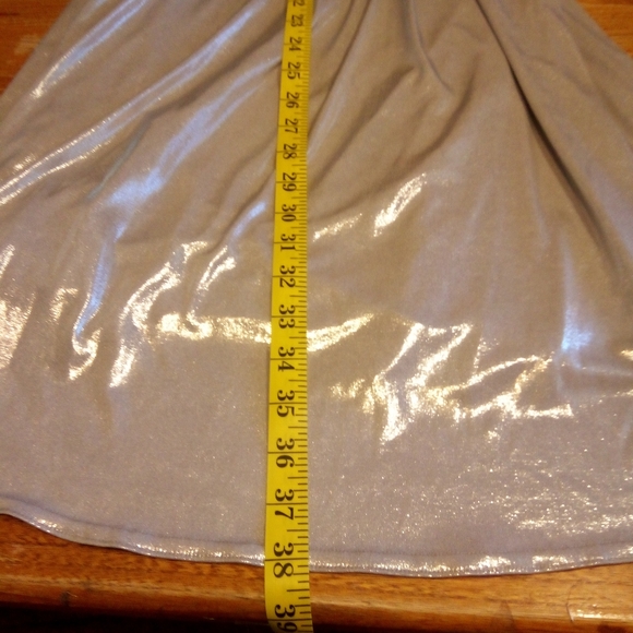 Jessica McClintock size 10 silver one shoulder rhinestone cocktail dress - Picture 6 of 6